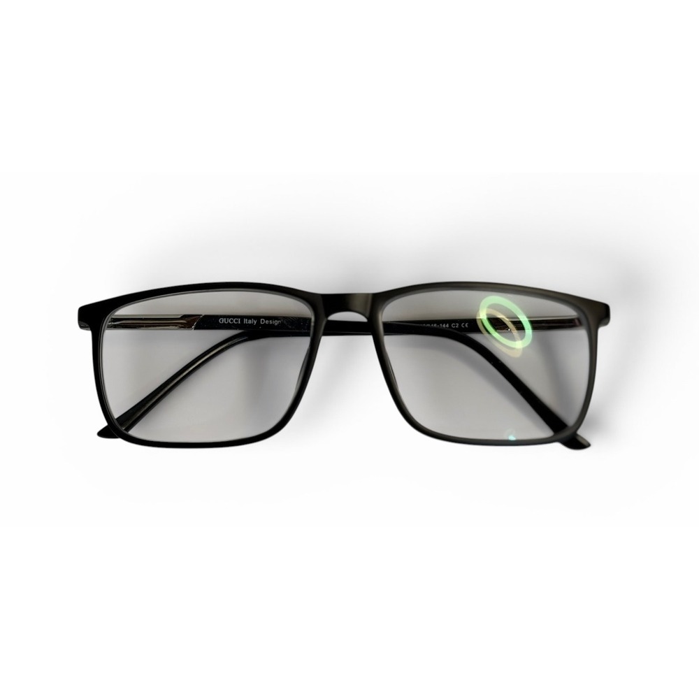 Gucci Eyeglasses Black Square Frames Italy Design 99001 56-16-144 Mens